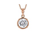 White Cubic Zirconia 18K Rose Gold Over Sterling Silver Pendant With Chain And Earrings 8.91ctw