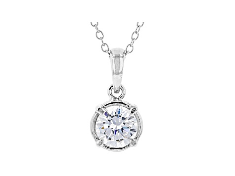 White Cubic Zirconia Rhodium Over Sterling Silver Pendant With Chain and Earrings 4.86ctw