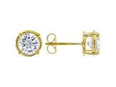 White Cubic Zirconia 18K Yellow Gold Over Sterling Silver Pendant With Chain and Earrings 4.86ctw