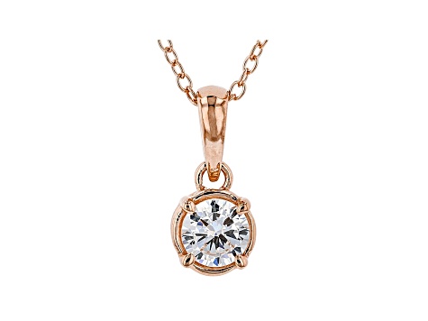 White Cubic Zirconia 18K Rose Gold Over Sterling Silver