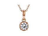 White Cubic Zirconia 18K Rose Gold Over Sterling Silver Pendant With Chain And Earrings 2.43ctw
