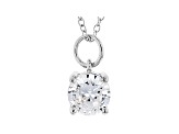 White Cubic Zirconia Rhodium Over Sterling Silver Pendant With Chain And Earrings 6.55ctw