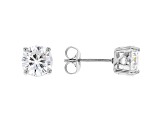 White Cubic Zirconia Rhodium Over Sterling Silver Pendant With Chain And Earrings 6.55ctw