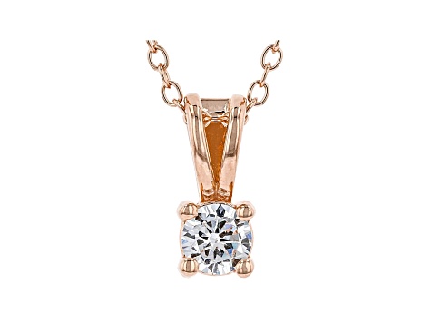 White Cubic Zirconia 18K Rose Gold Over Sterling Silver Pendant With Chain And Earrings 1.21ctw