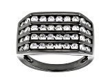 White Cubic Zirconia Rhodium Over Sterling Silver Mens Ring 3.05ctw