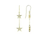 White Cubic Zirconia 18K Yellow Gold Over Sterling Silver Star Earrings 0.59ctw