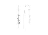 White Cubic Zirconia Rhodium Over Sterling Silver Star Earrings 0.42ctw
