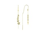 White Cubic Zirconia 18K Yellow Gold Over Sterling Silver Star Earrings 0.42ctw