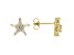 White Cubic Zirconia 18K Yellow Gold Over Sterling Silver Star Stud Earrings 1.15ctw