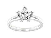 White Cubic Zirconia Rhodium Over Sterling Silver Star Ring 1.51ctw