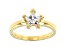 White Cubic Zirconia 18K Yellow Gold Over Sterling Silver Star Ring 1.51ctw