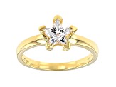 White Cubic Zirconia 18K Yellow Gold Over Sterling Silver Star Ring 1.51ctw