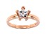 White Cubic Zirconia 18K Rose Gold Over Sterling Silver Star Ring 1.51ctw