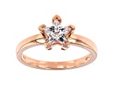 White Cubic Zirconia 18K Rose Gold Over Sterling Silver Star Ring 1.51ctw