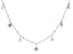 White Cubic Zirconia Rhodium Over Sterling Silver Star Station Necklace 1.39ctw