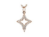 White Cubic Zirconia 18K Rose Gold Over Sterling Silver Star Pendant With Chain 0.20ctw