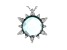 Blue Quartz Doublet And White Cubic Zirconia Rhodium Over Sterling Silver Pendant With Chain 0.26ctw