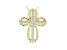 White Cubic Zirconia 18K Yellow Gold Over Sterling Silver Cross Pendant With Chain 0.21ctw