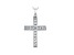 White Cubic Zirconia Rhodium Over Sterling Silver Cross Pendant With Chain 1.45ctw
