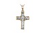 White Cubic Zirconia 18K Rose Gold Over Sterling Silver Cross Pendant With Chain 1.93ctw
