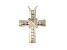 White Cubic Zirconia 18K Rose Gold Over Sterling Silver Cross Pendant With Chain 0.35ctw