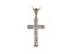 White Cubic Zirconia 18K Rose Gold Over Sterling Silver Cross Pendant With Chain 0.59ctw