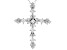 White Cubic Zirconia Rhodium Over Sterling Silver Cross Pendant With Chain 1.42ctw