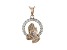 White Cubic Zirconia 18K Rose Gold Over Sterling Silver Praying Hands Pendant With Chain 0.99ctw