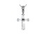 White Cubic Zirconia Rhodium Over Sterling Silver Cross Pendant With Chain 0.77ctw