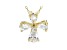 White Cubic Zirconia 18K Yellow Gold Over Sterling Silver Cross Pendant With Chain 1.59ctw