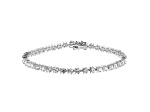White Cubic Zirconia Rhodium Over Sterling Silver Tennis Bracelet 5.96ctw