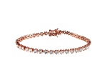 White Cubic Zirconia 18K Rose Gold Over Sterling Silver Tennis Bracelet 5.96ctw