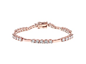 White Cubic Zirconia 18K Rose Gold Over Sterling Silver Tennis Bracelet 5.26ctw