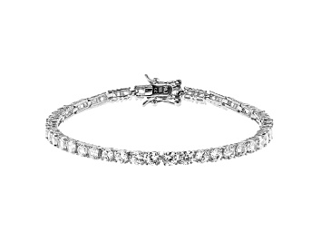 Picture of White Cubic Zirconia Rhodium Over Sterling Silver Tennis Bracelet 8.25ctw