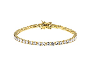 White Cubic Zirconia 18K Yellow Gold Over Sterling Silver Tennis Bracelet 8.25ctw