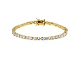 White Cubic Zirconia 18K Yellow Gold Over Sterling Silver Tennis Bracelet 8.25ctw