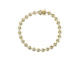 White Cubic Zirconia 18K Yellow Gold Over Sterling Silver Tennis Bracelet 3.89ctw
