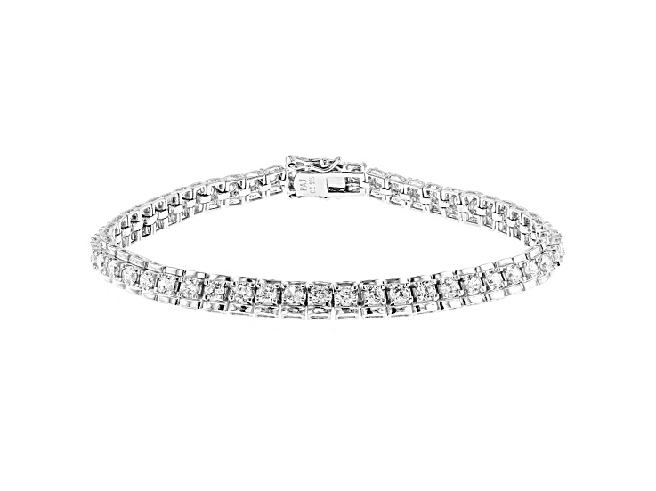 White Cubic Zirconia Rhodium Over Sterling Silver Tennis Bracelet 8.95ctw