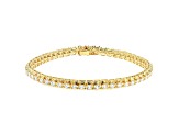 White Cubic Zirconia 18K Yellow Gold Over Sterling Silver Tennis Bracelet 8.95ctw