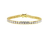 White Cubic Zirconia 18K Yellow Gold Over Sterling Silver Tennis Bracelet 17.28ctw