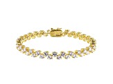 White Cubic Zirconia 18K Yellow Gold Over Sterling Silver Tennis Bracelet 18.60ctw