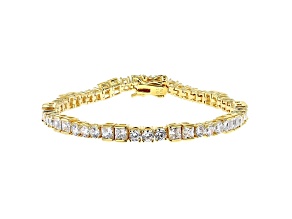 White Cubic Zirconia 18K Yellow Gold Over Sterling Silver Tennis Bracelet 10.41ctw