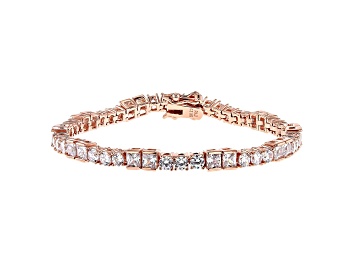 Picture of White Cubic Zirconia 18K Rose Gold Over Sterling Silver Tennis Bracelet 10.41ctw