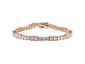 Picture of White Cubic Zirconia 18K Rose Gold Over Sterling Silver Tennis Bracelet 10.41ctw