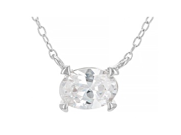 Picture of White Cubic Zirconia Rhodium Over Sterling Silver Necklace 1.17ctw
