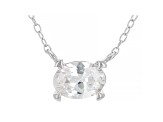 White Cubic Zirconia Rhodium Over Sterling Silver Necklace 1.17ctw