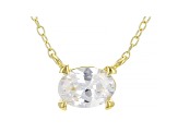White Cubic Zirconia 18K Yellow Gold Over Sterling Silver Necklace 1.17ctw