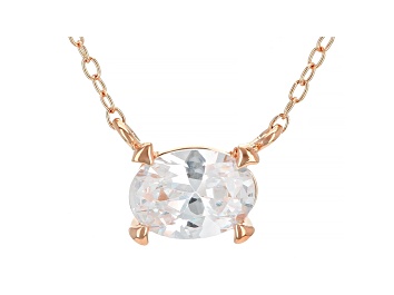 Picture of White Cubic Zirconia 18K Rose Gold Over Sterling Silver Necklace 1.17ctw
