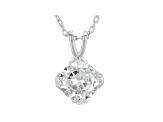 White Cubic Zirconia Rhodium Over Sterling Silver Pendant With Chain 2.18ctw