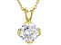 White Cubic Zirconia 18K Yellow Gold Over Sterling Silver Pendant With Chain 2.18ctw